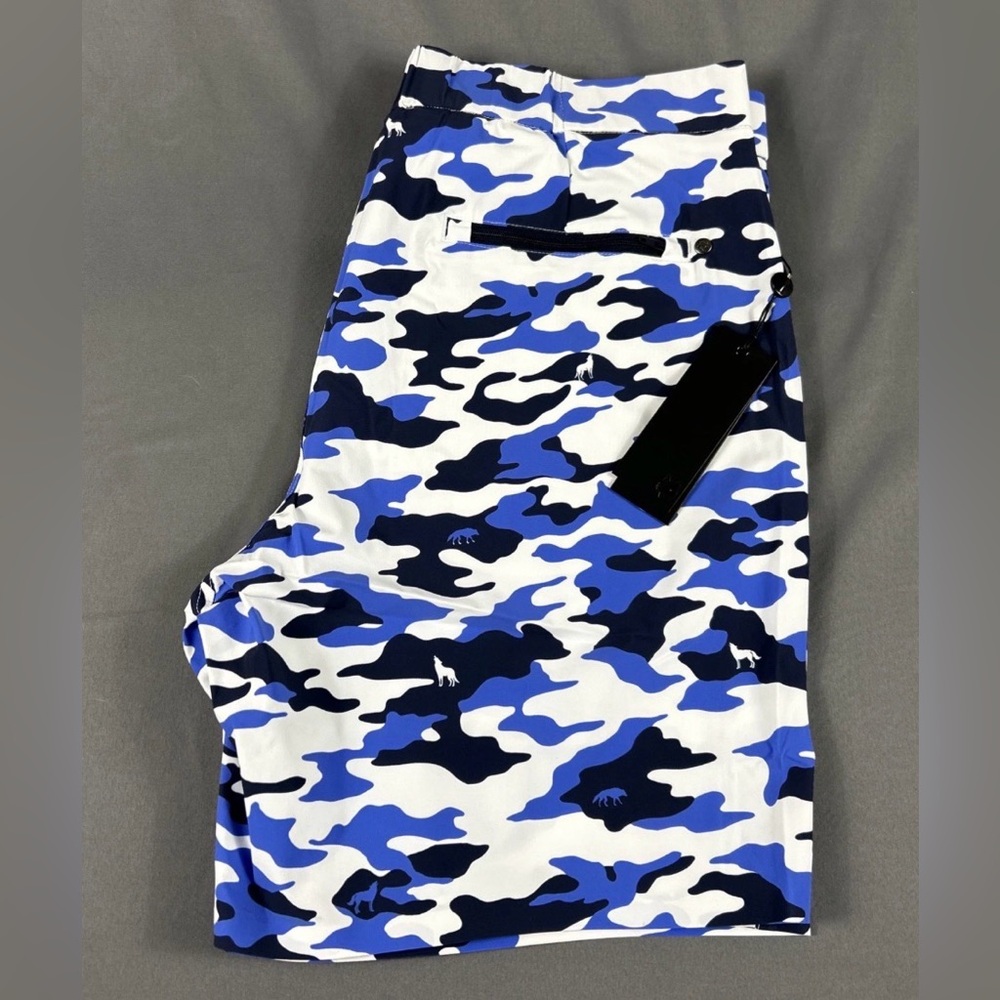 Greyson Swim Shorts Camo Scape Superior Print 35 x 8 Blue White